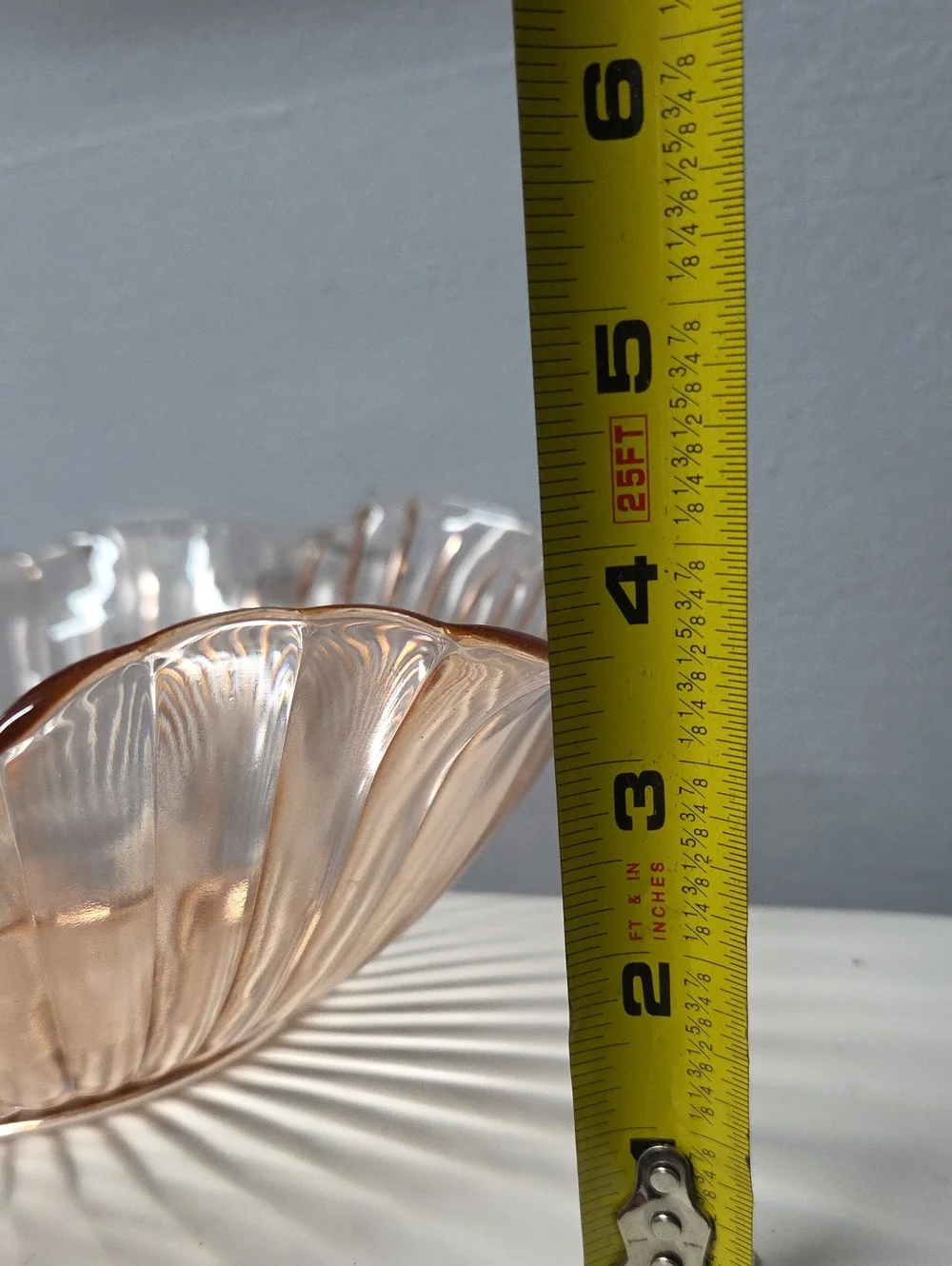 Vintage Pink Depression Glass Serving Bowl